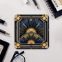 Deco Elegance In Blue Set Of Four Pu Leather Coasters, thumbnail 7 of 8