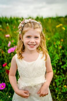 Blush Pink And Ivory Flower Girl Crown, 8 of 8