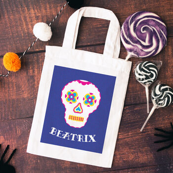 Personalised Day Of The Dead Skull Bag, 2 of 2