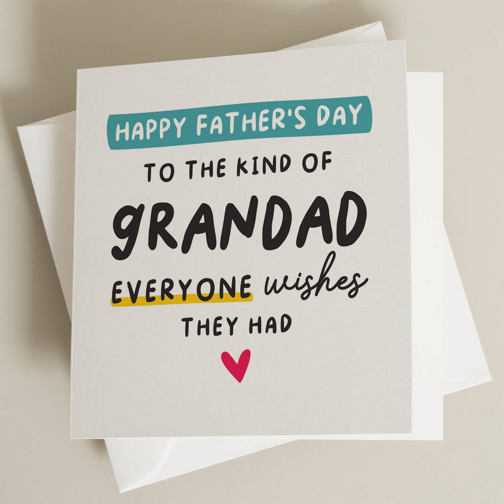 Grandad Happy Fathers Day Card By Twist Stationery