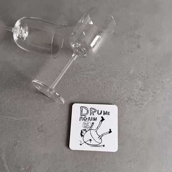 Drunk Again Coaster – David Shrigley Funny Art Design, 5 of 5