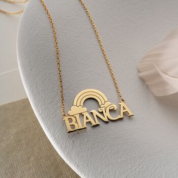 'Hope And Joy' Personalised Rainbow Name Necklace, 7 of 9