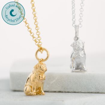 Personalised Sterling Silver Pug Necklace, 5 of 12