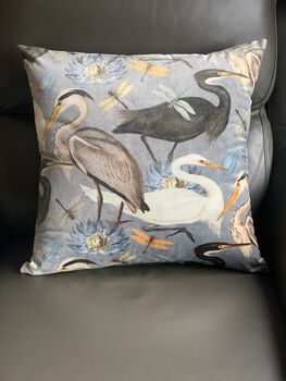 Velvet Heron 50 X 50cm Luxury Cushion, 9 of 10