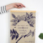 Personalised Botanical 4th Anniversary Linen Print, thumbnail 1 of 5