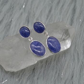 Blue Sapphire 925 Silver September Birthstone Earrings, 9 of 12