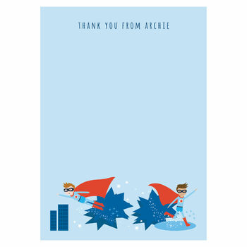 Personalised Superhero Pattern Thank You Cards, 2 of 4