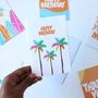 Happy Birthday Palm Trees Greeting Card, thumbnail 1 of 3