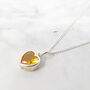 Mini Heart Silver Citrine November Birthstone Necklace, thumbnail 1 of 4