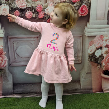 Personalised Floral Age Birthday Girls Dress, 2 of 3
