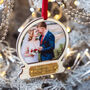 Wedding Photo 3D Snow Globe Christmas Bauble, thumbnail 3 of 5