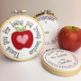 Thank You Teacher Apple Embroidered Hoop Card, thumbnail 4 of 5