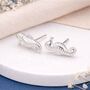 Sterling Silver Seahorse Stud Earrings – 13mm X 5mm, thumbnail 1 of 7