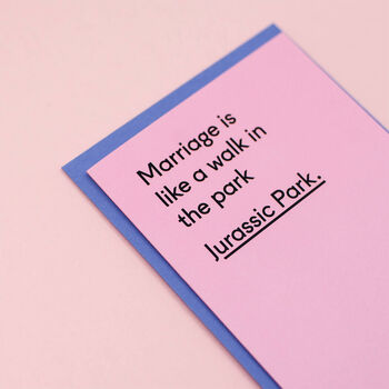 'Marriage Is A Walk In The Park' Funny Engagement Card, 3 of 4