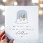 Flopsy Bunny Snowglobe Granddaughter Christmas Card *Fully Personalised, thumbnail 2 of 2