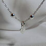 Sterling Silver Personalised Heart Charm Initials Satellite Chain Bracelet, thumbnail 3 of 5
