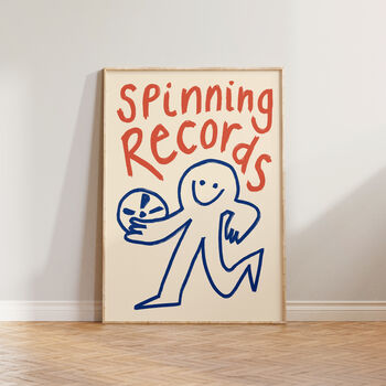 Spinning Records Doodle Music Vinyl Wall Art Print, 2 of 11