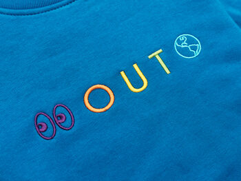 'Look Out, World' Embroidered Children's Sweatshirt, 10 of 11