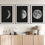 Set Of Three Moon Phases Art Prints For Home, thumbnail 4 of 6