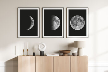 Set Of Three Moon Phases Art Prints For Home, 4 of 6