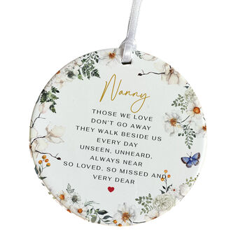 Memorial Christmas Ceramic Ornament Gift For Nanny, 2 of 7