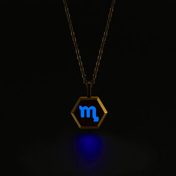 Scorpio Zodiac Glowing Pendant Necklace With Uv Keyring Torch, 10 of 12