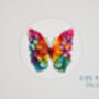 Five Christmas Butterfly Decorations On Christmas Tree Card, thumbnail 5 of 8