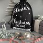 Personalised Christmas Eve Bag Natural With Red, thumbnail 8 of 9
