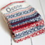 Personalised Oslo Red Heel Blue Christmas Stocking, thumbnail 6 of 6