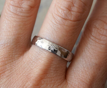 Star Set Diamond Wedding Band In Solid Platinum, 3 of 4