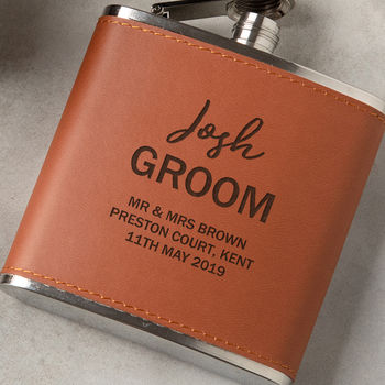 Personalised Groom Hip Flask Gift Set, 8 of 9