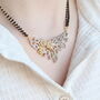Floral Mangalsutra Black Beads Earring And Necklace, thumbnail 2 of 9