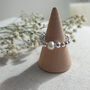 Sterling Silver 925 Freshwater Pearl Stacking Stretch Bead Ring, thumbnail 1 of 9