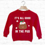 It's All Good In The Pud Kids' Christmas Sweatshirt, thumbnail 5 of 6