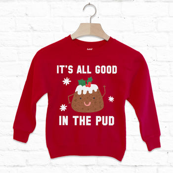 It's All Good In The Pud Kids' Christmas Sweatshirt, 5 of 6