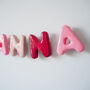 Personalised Handmade Name Garland With Flowers And Polka Dot Design, thumbnail 7 of 8