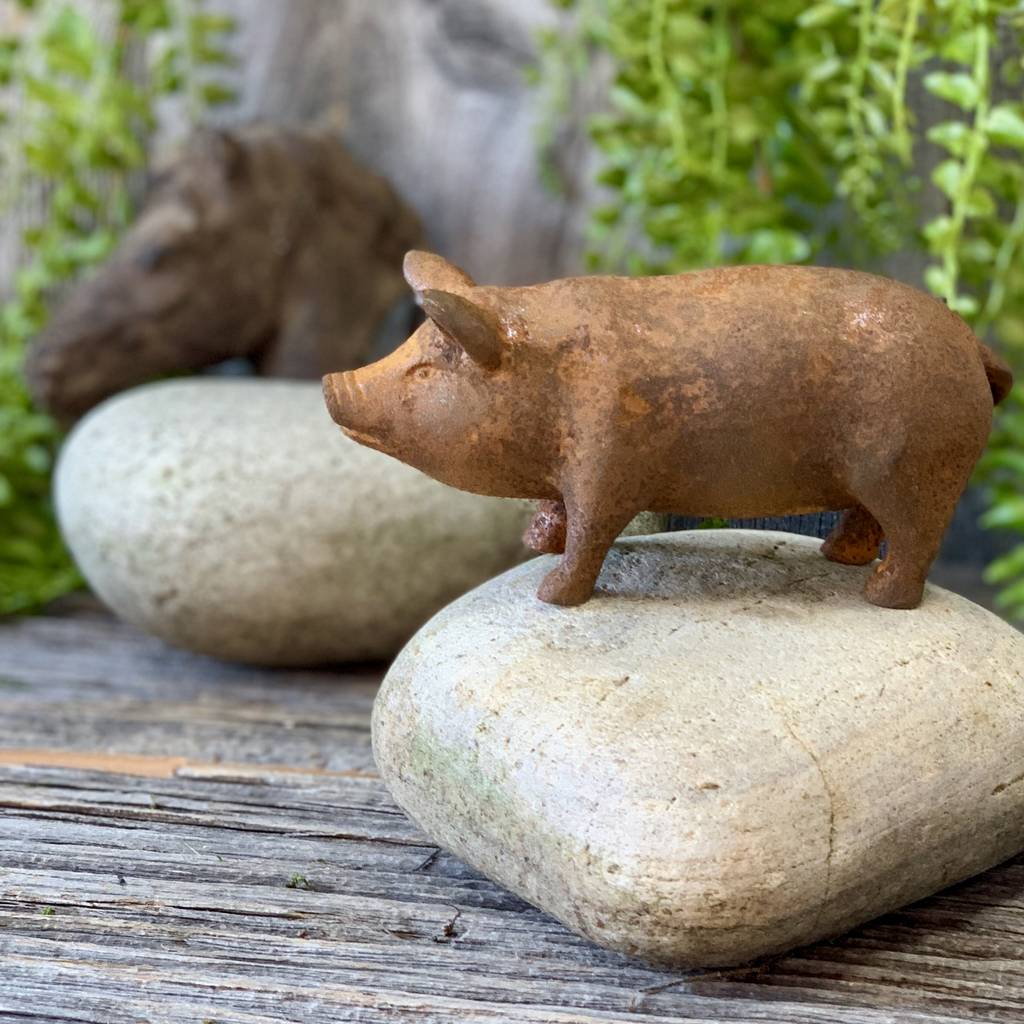 Baby Pig Sculpture By London Garden Trading