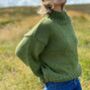 The Coco Wool And Organic Cotton Sweater In Olive Green, thumbnail 2 of 4