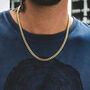 Mens Yellow Gold Plated Flat Curb Chain Necklace, thumbnail 1 of 7