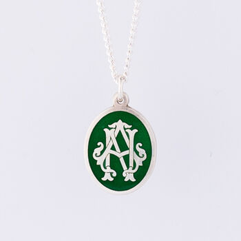 Personalised Fine Silver And Enamel Monogram Necklace, 6 of 11