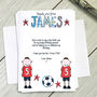 Personalised Childrens Footballer Party Invitations, thumbnail 3 of 6