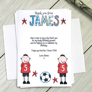 Personalised Childrens Footballer Party Invitations, 3 of 6