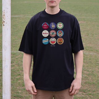 Aston Villa Football Beer Mats Oversized T Shirt, 7 of 10