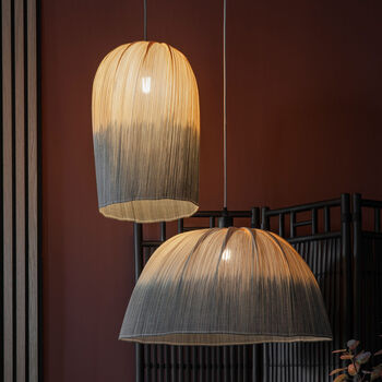 Small Dipped Dye Pleated Bamboo Lampshade, 3 of 3