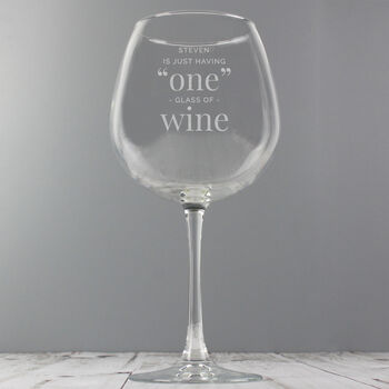 Personalised 'One Glass' Whole Bottle Of Wine Glass, 3 of 5