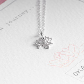 Lotus Flower Sterling Silver Necklace, 2 of 12