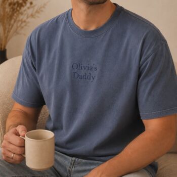Embroidered Vintage Personalised Daddy T Shirt, 4 of 10