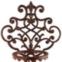 Ornate Cast Iron Wall Plant Pot Holder Brown Bracket, thumbnail 4 of 4