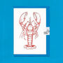 Hand Drawn Red Lobster Illustrated Blank Greeting Card, thumbnail 5 of 11