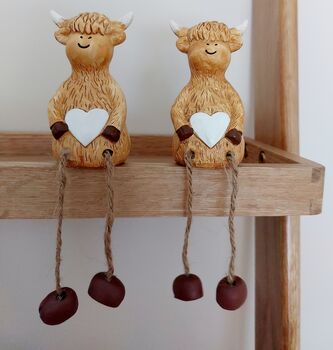 Heart Highland Cow Shelfsitter, 2 of 2